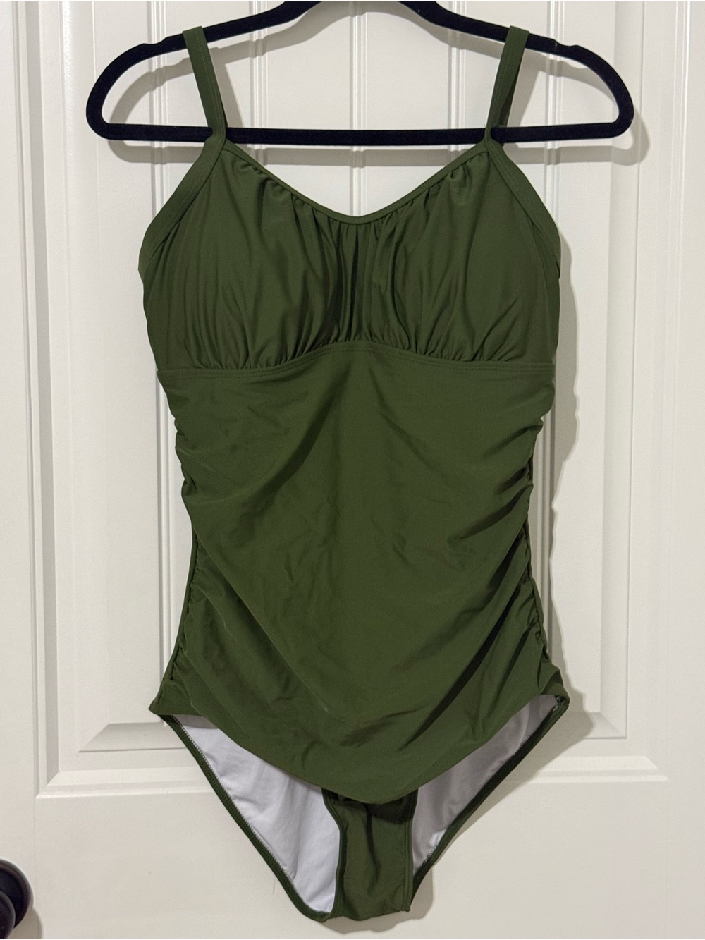 Dark Green Ruched One-Piece Swimsuit